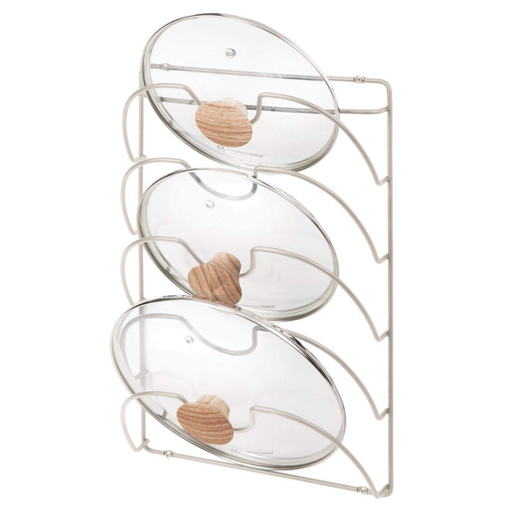 mDesign Pan Lid Holder Versatile Kitchen Accessories Saucepan Lid