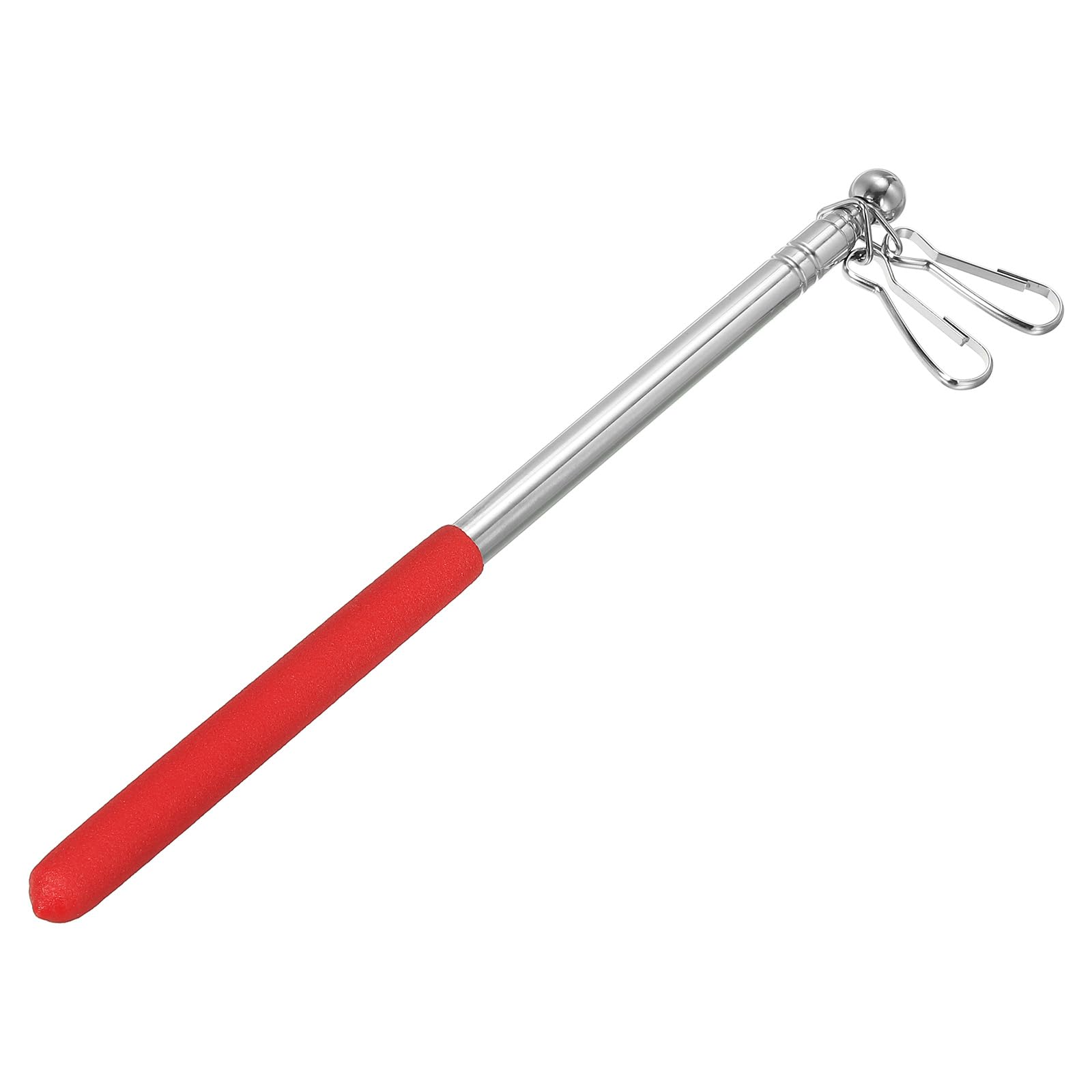 PATIKIL Telescopic Handheld Flagpoles, 3.3 Feet Portable Stainless Steel Telescoping Flag Poles Tour Guide Flag Pole, 5 Sections, Red