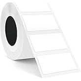 SUPVAN T50M Series Label Maker Tape, 1.18'' × 0.59'' (30mm × 15mm) 400 Labels/Roll Genuine Laminated Thermal Label Tape Refill, Waterproof Oilproof Highly Adhesive Auto Detect Labels, Black on White