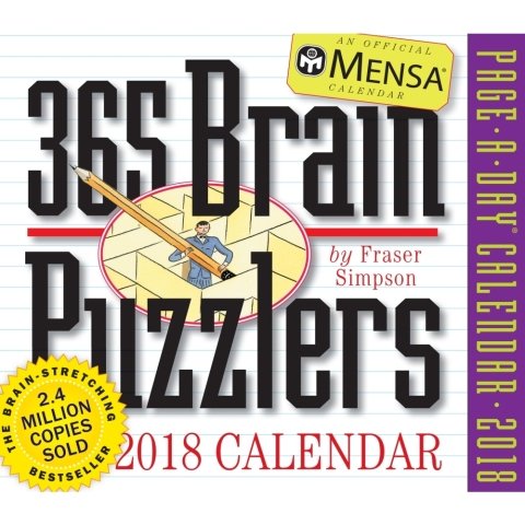 2018 Mensa Brain Puzzlers 365 Page-A-day Box / Daily Desk Calendar