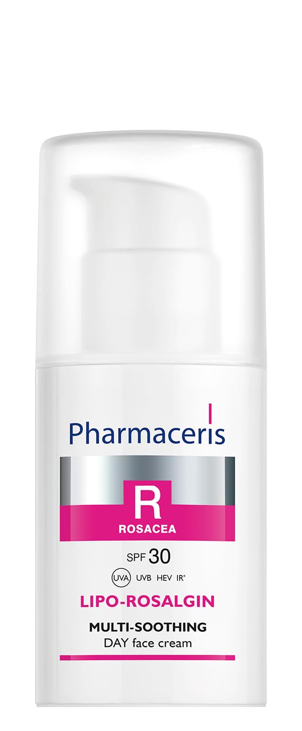 Pharmaceris R Lipo-Rosalgin, Face Cream SPF 30, Face Moisturiser for Rosacea Skin, Multi-soothing Day Cream for Sensitive Skin, D-Panthenol - 30 ml