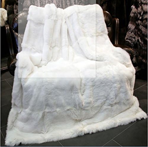 2017 White Rabbit Fur Blanket Bed Real Fur Rug Rugs and Carpets For Living Room Decorative Blankets For Beds Mat Plain New (170x240cm)