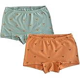 ORGANICKID Womens Organic Cotton Boxer Briefs Underwear Seamless Boyshort Soft GOTs Certified Panties in Gift Bag pack of 2