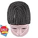 Braided Weave Wig Cap with Adjustable Strap and Combs Crochet Wig Cap in Cornrow Braiding Weave Cap for Easier Sew In Medium Size Black Color (Cornrow -1 Pack)