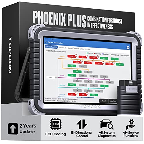 TOPDON Phoenix Plus ECU Coding Scan Tool Topology Bidirectional Topdon phoenix plus ecu coding scan tool topology bidirectional