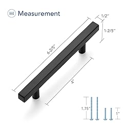 Ravinte Black Cabinet Handles 5 Pack 4 inch Matte
