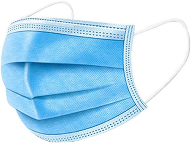 HOMNIVE Disposable Face Mask 3 Ply Ear-Loop Medical Mask for Personal Health Protection, 5 of Pack(Blue)