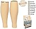 2 PAIRS Calf Compression Sleeve for Men & Women, Best Footless Socks for Shin Splints & Leg Cramps, Calves Circulation Remedy, Support Stockings, Running, Basketball Lycra Tights - ALL BEIGE L/XL