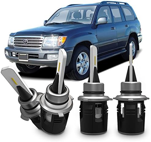 4PCS 9006/HB4 9005/HB3 LED Headlight Kit Bulbs High Low Beam For Toyota Land Cruiser 2007 - 1998