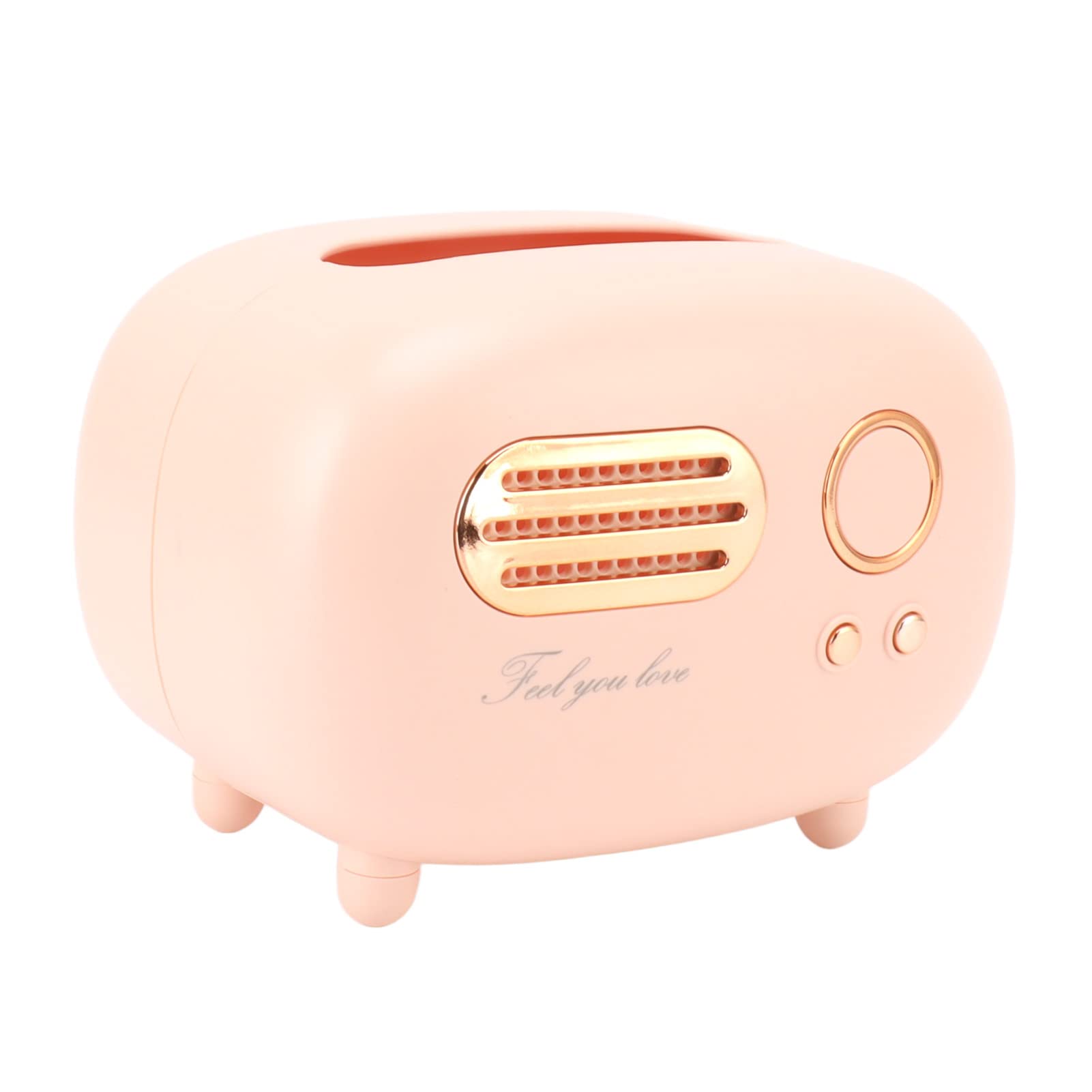 Haofy Vintage Radio Tissue Box, Super Tech Practical Plastic Retro Radio Tissue Box Beautiful For Bedroom For Living Room (Pink)
