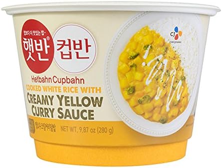 Korean Cj Cupbahn Hetbahn Microwavable Rice Bowls ( Yellow Cream Curry Rice )