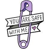 ROSTIVO Enamel Pins for Backpacks Aesthetic Pin for Men and Women You are Safe with Me Pin