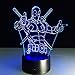 Multi-Colored 3D Illusion Night Lighting Touch Botton 7 Color Change Decor LED Lamp