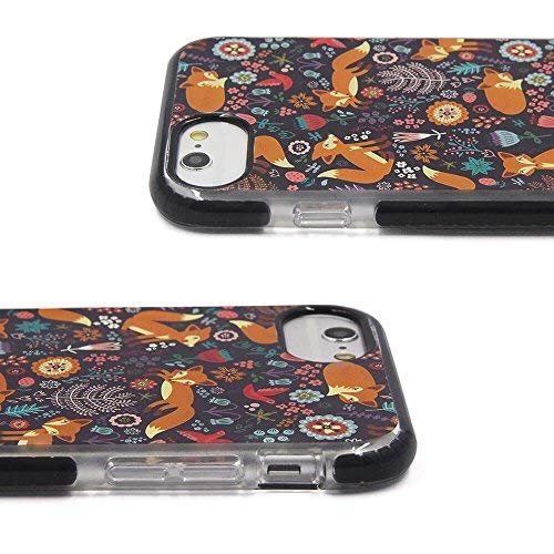 Cute Protective Kid Case for iPhone 6s 6 8 7 (Black, with Glass Screen Protector) by LFX Tech