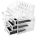 Clear Acrylic Cosmetics Makeup Jewelry Organizer 4 Drawers with 16 Compartments Top Section - WE PAY YOUR SALES TAX (idea for Christmas Birthday gift )