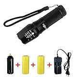 Super Bright CREE XML T6 LED Portable Zoom Tactical Flashlight Focus Adjustable Torch Outdoor Lamp with Battery and Charger