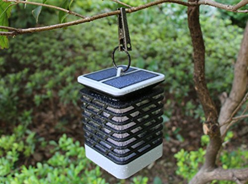Famgee Hanging Solar LED Lantern Flickering Flame Light for Garden Pathway Deck Holiday Party Christmas Decorations Waterproof