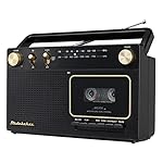 Studebaker Portable Retro Home Audio Stereo AM/FM Radio & Cassette Player/Recorder with Aux Input Jack & Built in Speakers (Gold)