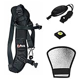 Everfunny Camera Shoulder Sling Black Belt Strap for Digital SLR/DSLR Damping Strap with 3 Camera Accessories