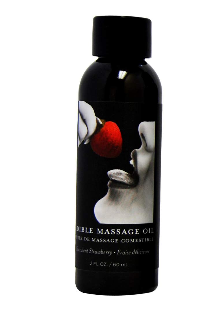 Earthly Body Strawberry Edible Massage Oil, 2 oz, MSE203