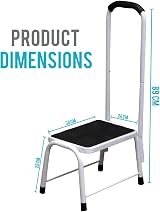 Crystals Non Slip Safety Step Stool with Handrail Kitchen Bath 330 lbs Platform view 4