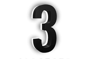 LN LUMANUMBERS 7 Inch LED House Numbers, ABS-Polymer, Premium Quality, Backlit LED 5000K Illuminated Home Address Number, Lighted House Numbers, Modern Address Numbers (3, Black)