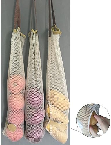 TuuTyss Hanging Reusable Storage Mesh Bag Vegetable Bag for Fruit,Garlics,Potatoes,Onions or Garbage Bag