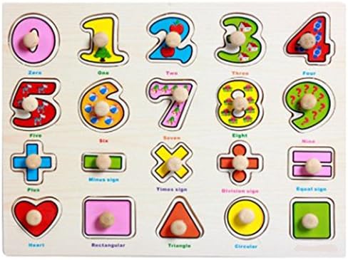 WELLSKEY Wooden Peg Puzzles (Numbers)