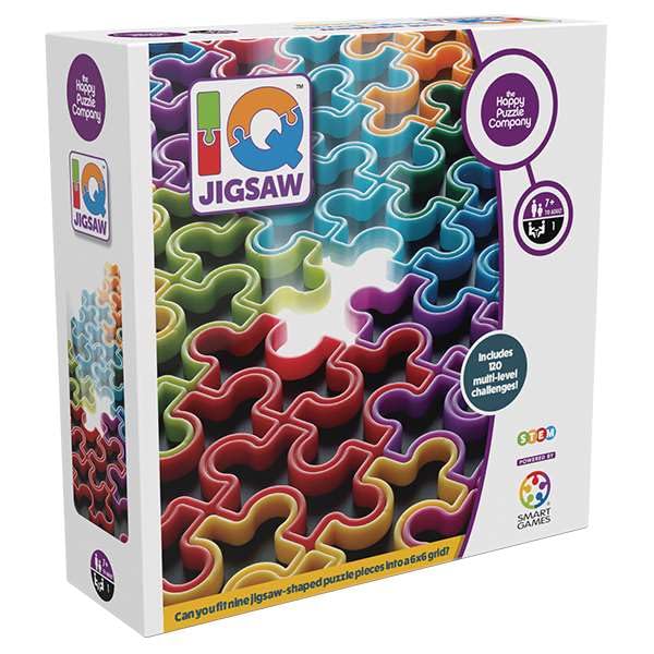 The Happy Puzzle Company IQ Jigsaw - Abstract Puzzle - 120 Challenges, 9 Pieces per 6x6 Grid - Spatial Awareness & Logical Thinking