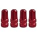 New Anodized Machined Aluminum French Style Presta Valve Cap Red 4pc