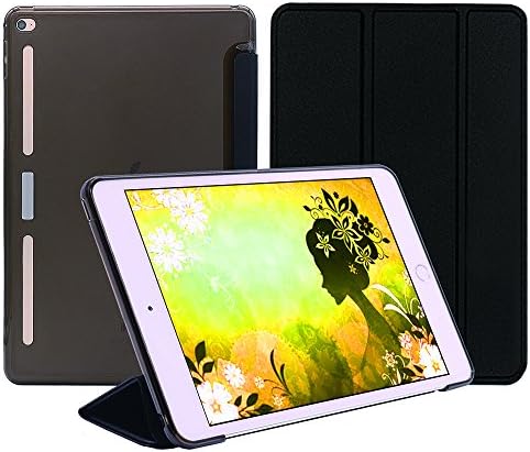 iPad mini 4 Case, Teeyu [Corner/Bumper Protection] Smart Cover Case with Soft TPU Bumper and Auto Wake/Sleep Function for iPad mini 4 2015 Version -Black