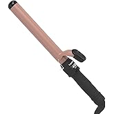 Huvcy 1-1/4 Inch Curling Iron - Ceramic Curling Iron, Fast Heat Function LCD Display 180°F-450°F Adjustable, Long Lasting Beach Waves, Dual Voltage Curler, Heat Resistant, Rose Gold