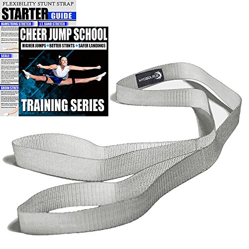 Cheerleading Flexibility Stunt Strap - Improve Stretching and Perfect Stunts for Cheer, Dance, and Gymnastics - Digital Training Download and Starter Guide - Available in 7 Colors (Silver)
