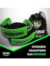 Dos correas de recuperación resistentes de Rhino USA, Verde y Negro
