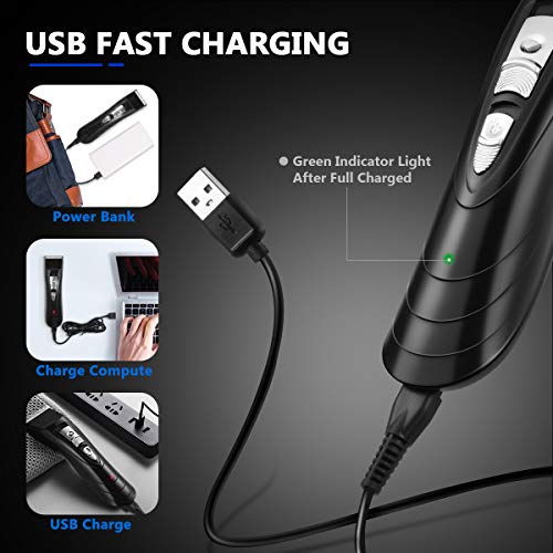 NICEAUTY Hair Clippers for Men, Electric Cordless Clippers for Hair Cutting, Professional Barber Clippers - Hair Beard Trimmers with 2 Guide Combs, Rechargeable Waterproof Hair Cut Kit for Men & Boys