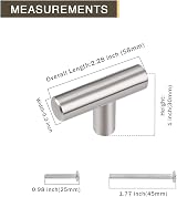 PinLin 25 Pack 50mm Brushed Nickel T Bar Cabinet Handles 201 SS view 3