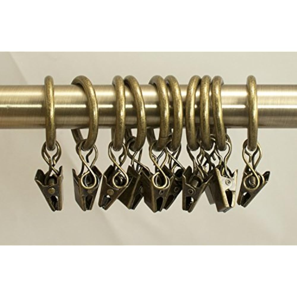 Clip Rings Set Of 40 1inch Metal Curtain With Clips And Eyelets, Fits