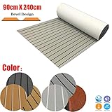 CHURERSHINING EVA Teak Decking Sheet for Boat Yacht Marine Floor Carpet Non-Slip and Self-Adhesive Bevel Edge 94.5
