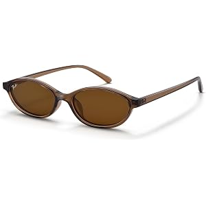 Pro Acme Polarized Oval Cat Eye Sunglasses 90s Y2K Narrow Retro | 100% UV400 Protection,Daily Wear,All-Day Comfort Wear,Weigh