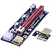 2-Pack PCIe Risers Dual Chip PCI-E 16x to 1x Powered Riser Adapter Card w/ 60cm USB 3.0 Extension Cable & 6 Pin PCIe to SATA Power Cable - GPU Riser Adapter Extender Cable,Ethereum Mining ETH