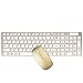 Keyboard & Mouse Combo, URCO Low-noise Aesthetically Pleasing Portable 2.4GHz Wireless Keyboard and Mouse Set for Gaming and Working (Luxurious Gold)