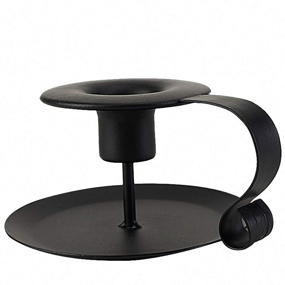European Style Cup Shape Black Iron Rustic Candlesticks Safety