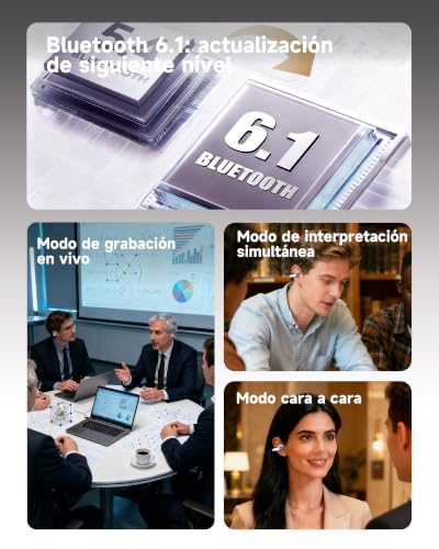Xoruezls Auriculares Traductor en Tiempo Real - Traductor Instantaneo de Voz e Idiomas con IA, 199 Lenguas, Traducción Simultánea, Pinganillo, Cascos y Audífonos Traductores Inalámbricos Bluetooth