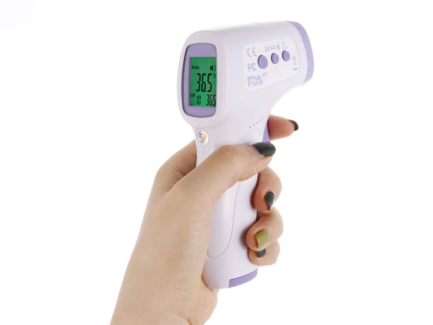 LyfTrack 999008636 Digital non-contact IR thermometer, Purple / White - Image 5