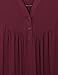 Lyking Women's Vintage Short Sleeve Henley V Neck Pleated Tunic Shirt (XL,Burgundy)