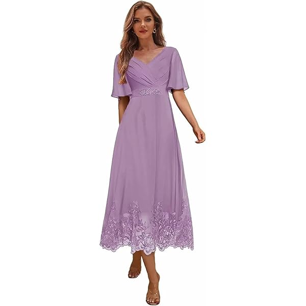 Amazon.com: A-Line Mother of The Bride Dress Asymmetrical Ankle Length Chiffon Lace Half Sleeve with Beading Ruffles Appliques : Clothing, Shoes & Jewelry Amazon.com: A-Line Mother of The Bride Dress Asymmetrical Ankle Length Chiffon Lace Half Sleeve with Beading Ruffles Appliques : Clothing, Shoes & Jewelry