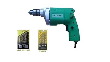 Agni/Prithvi/Advance/Alpha/Accord/Yuri Toolsvilla Combo- Powerful Drill Machine 10mm With 2 Drill Kits For Drilling Wood,Metal,Wall