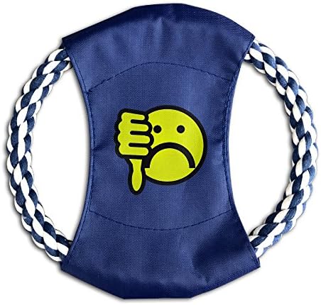 ROLANDO ALVARAD Thumbs Down Smiley Pet Dog Cat Puppy Concise Design Colorful Canvas Frisbee Flying Discs Toy Flying Tug Rope For Playing Outdoor Training Tool