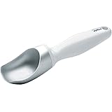 Zyliss Ice Cream Scoop - Weighted Metal Scooper with Ergonomic Plastic Handle, White