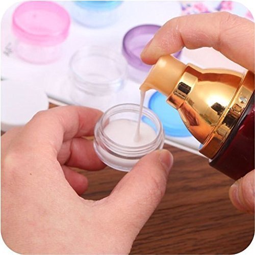 Onwon New 3 Gram 3ML Size Empty Clear Plastic Cosmetic Containers Jars Pot For Eye shadow Makeup Nail Powder Etc(50 PCS)